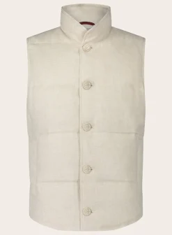 Brunello Cucinelli Bodywarmer Van Linnen En Wol Beige Best Sale