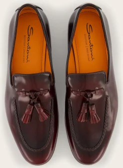Santoni Carlos Tassel Loafers Van Leer Hot