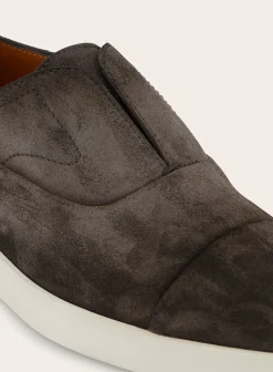 Santoni Clean Icon Instappers Van Suede D.Bruin Flash Sale