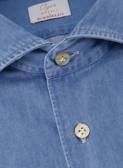 OGÉR Napoli Denim Shirt Van Katoen Jeans Blauw Cheap
