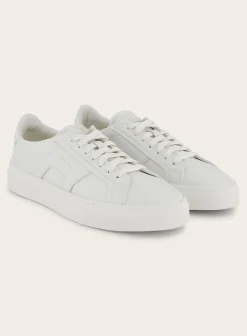 Santoni Double Buckle Sneakers Van Leer Wit Hot