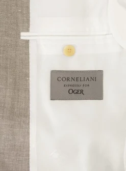 Corneliani Driedelig Pak Van Wol En Linnen Beige Cheap