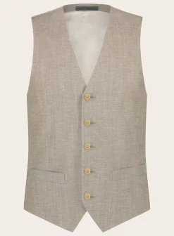 Corneliani Driedelig Pak Van Wol En Linnen Beige Cheap