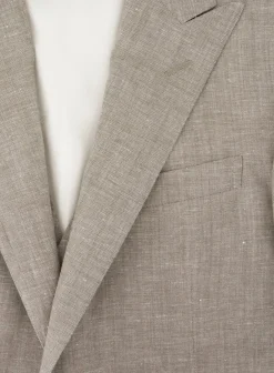 Corneliani Driedelig Pak Van Wol En Linnen Beige Cheap