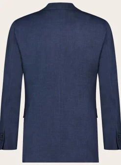 OGÉR Driedelig Pak Van Wol, Zijde En Linnen Blue Navy Cheap