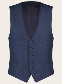 OGÉR Driedelig Pak Van Wol, Zijde En Linnen Blue Navy Cheap