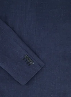 OGÉR Driedelig Pak Van Wol, Zijde En Linnen Blue Navy Cheap