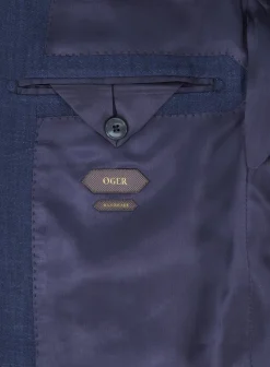 OGÉR Driedelig Pak Van Wol, Zijde En Linnen Blue Navy Cheap