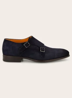 Santoni Dubbele Gespschoenen Van Suede Cheap