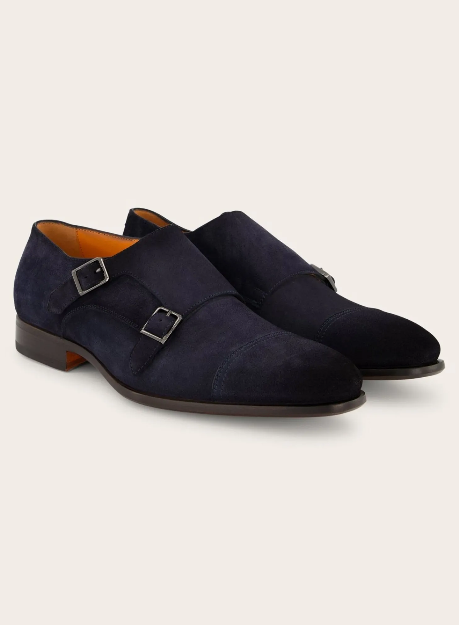Santoni Dubbele Gespschoenen Van Suede Cheap