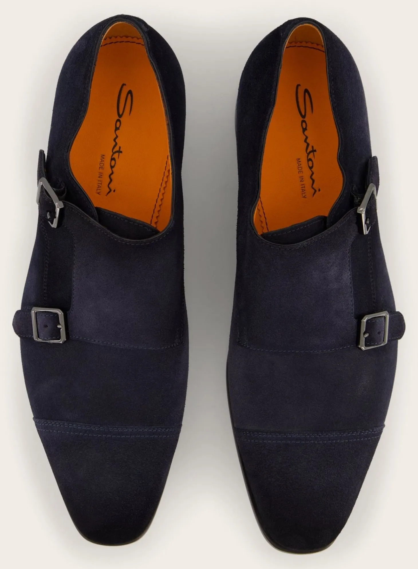 Santoni Dubbele Gespschoenen Van Suede Cheap