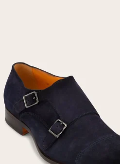 Santoni Dubbele Gespschoenen Van Suede Cheap