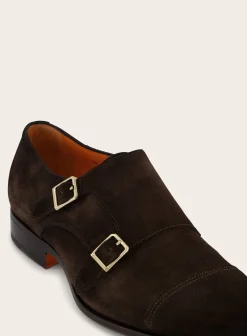 Santoni Dubbele Gespschoenen Van Suede Cheap
