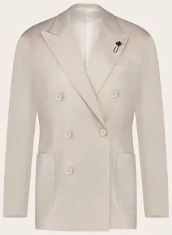 Lardini Dubble Breasted Pak Van Linnen Beige Sale