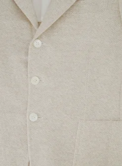 Isaia Gemeleerd Jasje Van Linnen En Katoen Beige Clearance