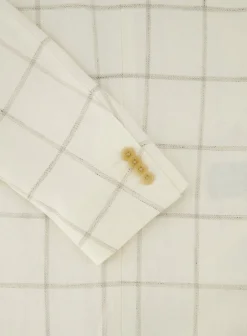 Corneliani Geruit Jasje Van Wol Room-Wit Outlet