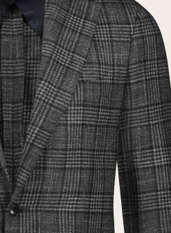 OGÉR Geruit Jasje Van Wol En Cashmere Blue Navy Cheap