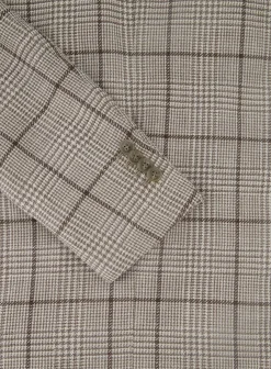 OGÉR Geruit Jasje Van Wol En Zijde Beige-Bruin Cheap