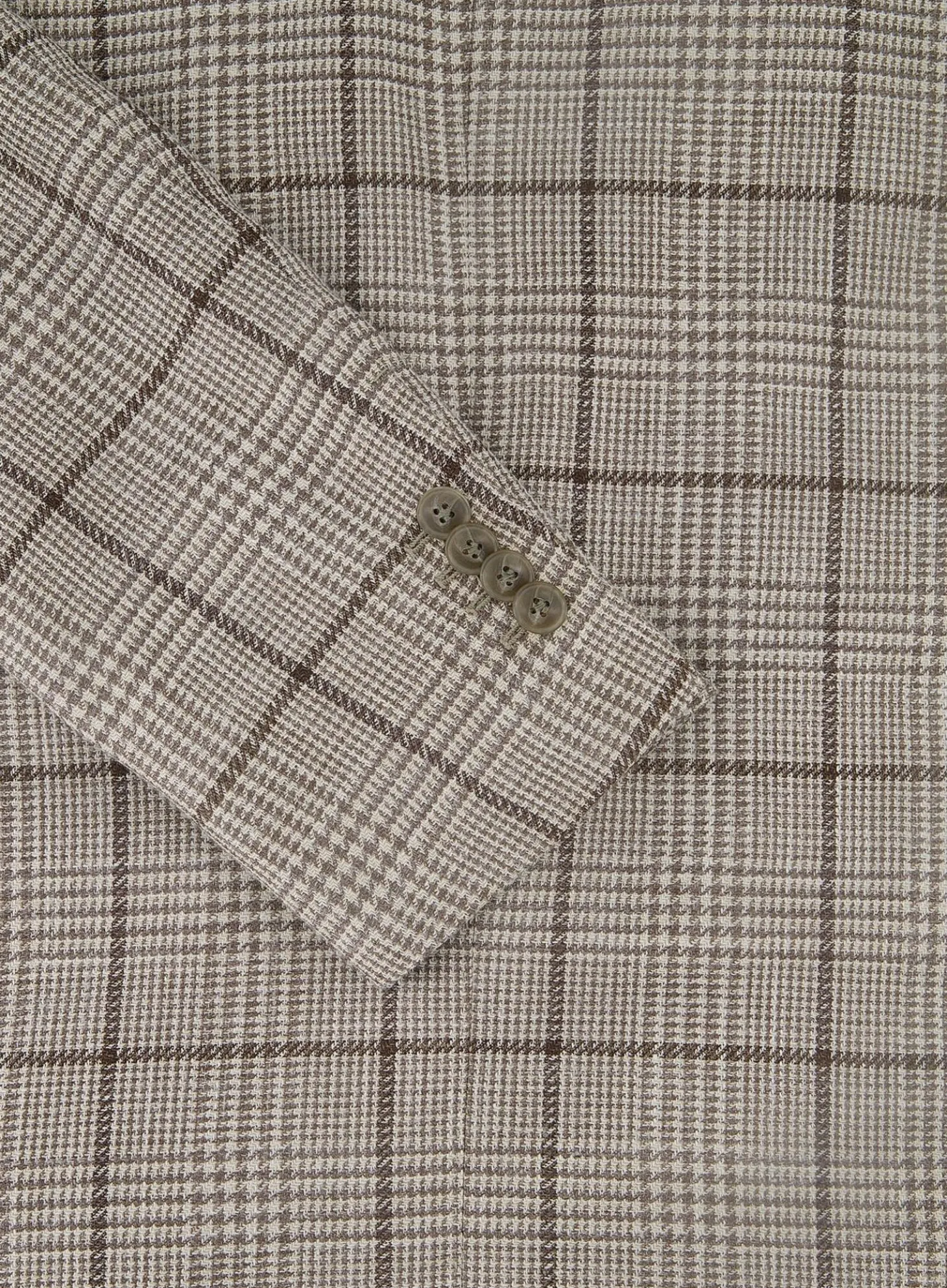 OGÉR Geruit Jasje Van Wol En Zijde Beige-Bruin Cheap