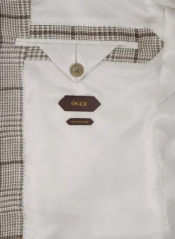 OGÉR Geruit Jasje Van Wol En Zijde Beige-Bruin Cheap