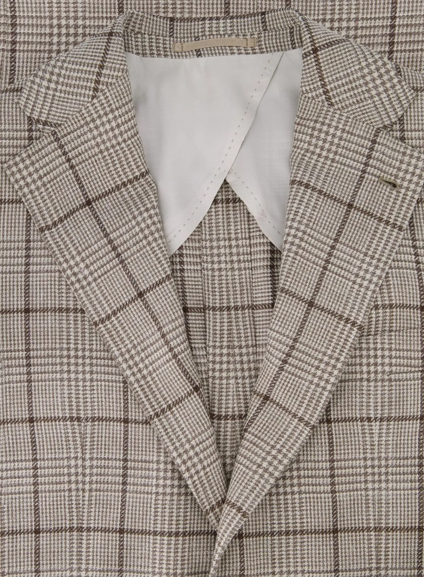 OGÉR Geruit Jasje Van Wol En Zijde Beige-Bruin Cheap