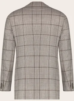 OGÉR Geruit Jasje Van Wol En Zijde Beige-Bruin Cheap