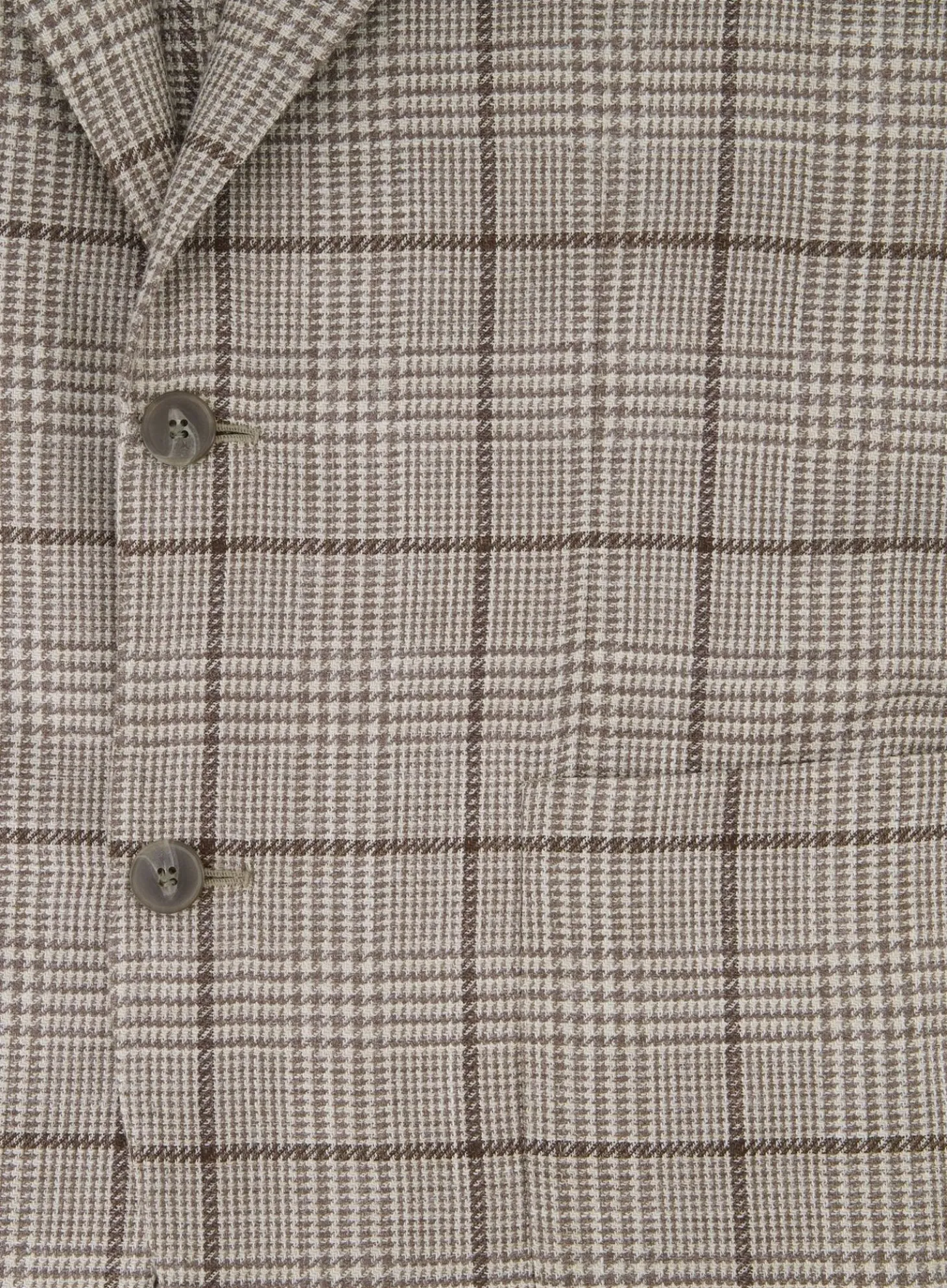 OGÉR Geruit Jasje Van Wol En Zijde Beige-Bruin Cheap