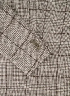 OGÉR Geruit Jasje Van Wol En Zijde Beige-Bruin Cheap