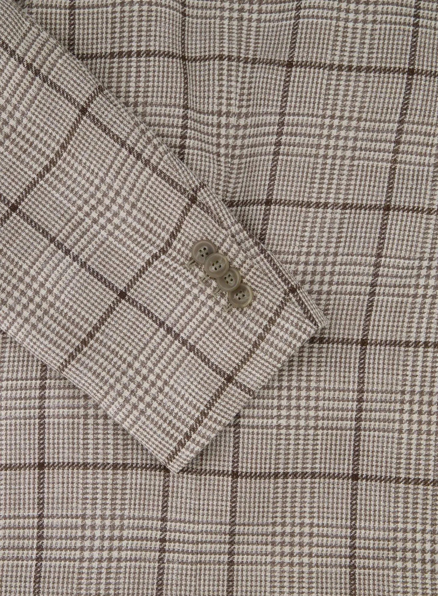 OGÉR Geruit Jasje Van Wol En Zijde Beige-Bruin Cheap