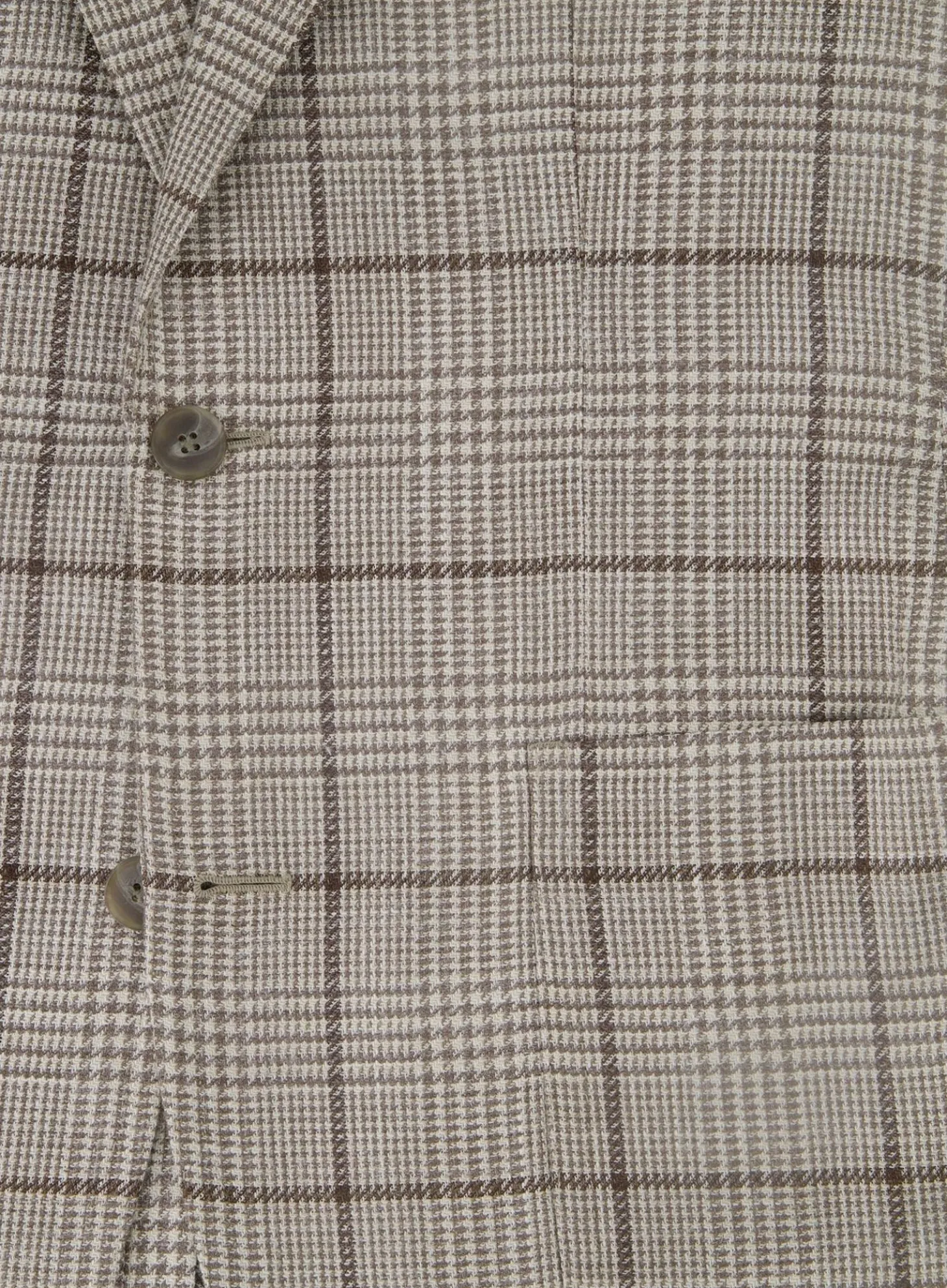 OGÉR Geruit Jasje Van Wol En Zijde Beige-Bruin Cheap