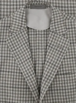 Corneliani Geruit Jasje Van Wol En Zijde Beige Flash Sale