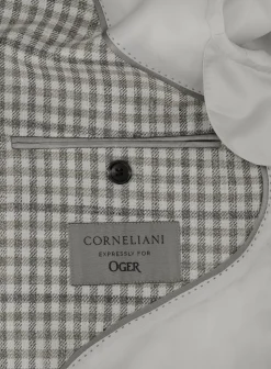 Corneliani Geruit Jasje Van Wol En Zijde Beige Flash Sale