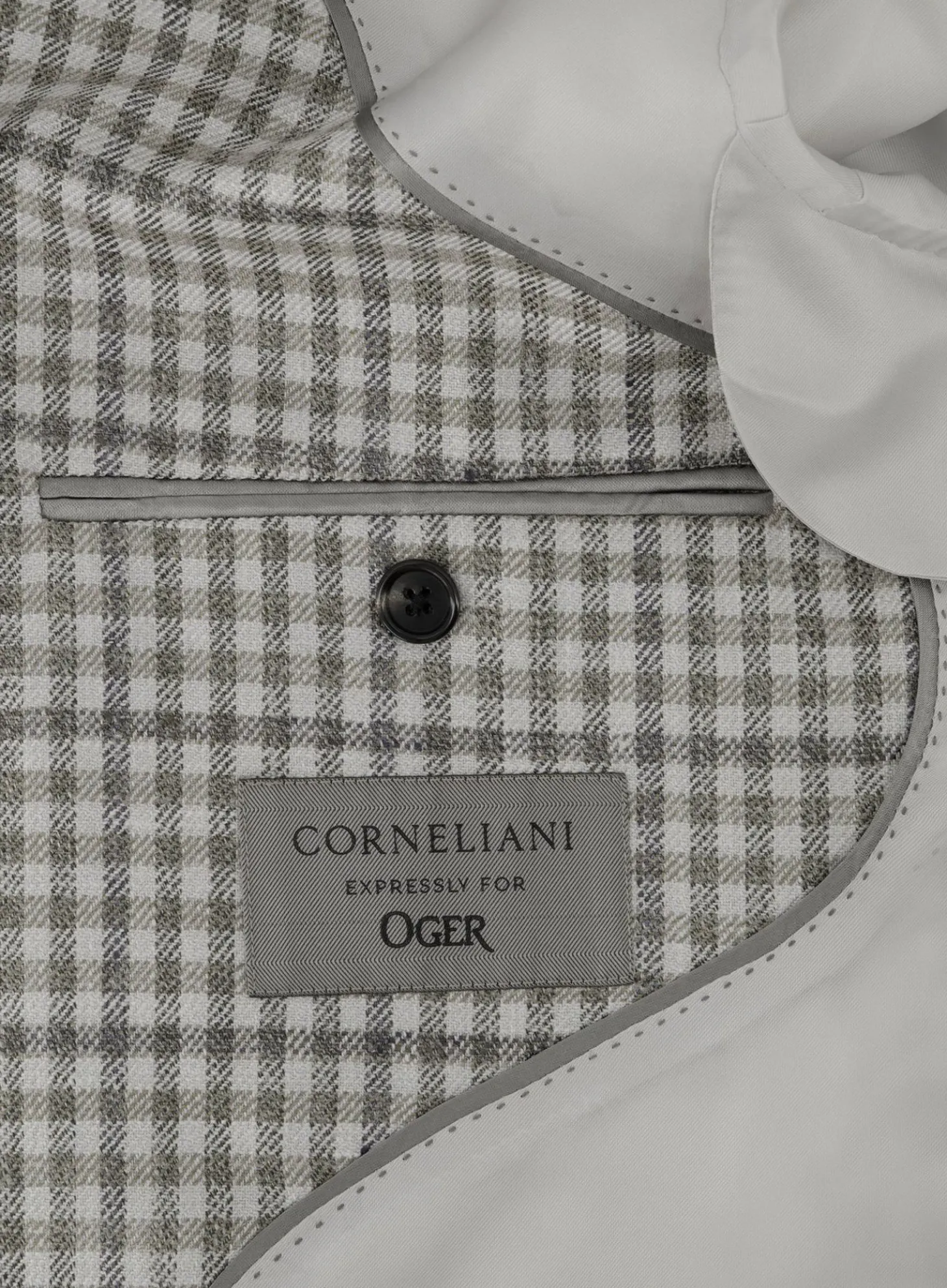Corneliani Geruit Jasje Van Wol En Zijde Beige Flash Sale