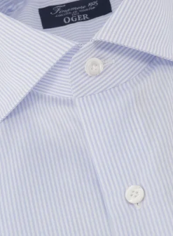 Finamore Gestreept Shirt Van Katoen L.Blauw Best Sale