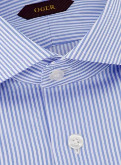 OGÉR Gestreept Shirt Van Katoen Blauw Clearance