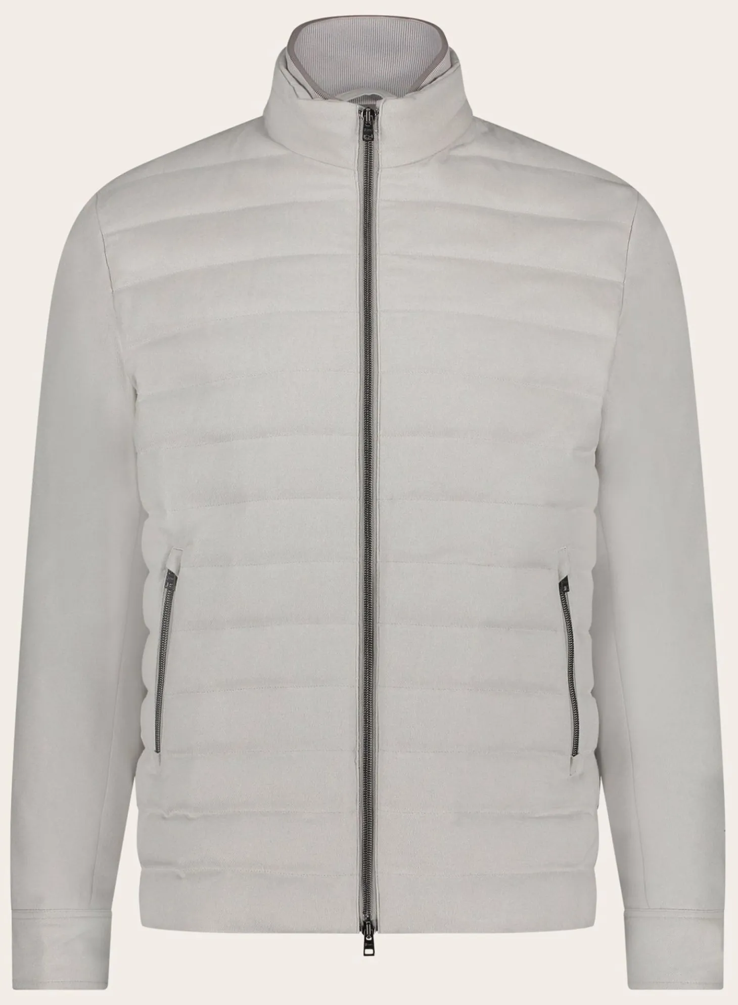 Herno Gewatteerd Jack Van Zijde En Katoen Licht Taupe Best