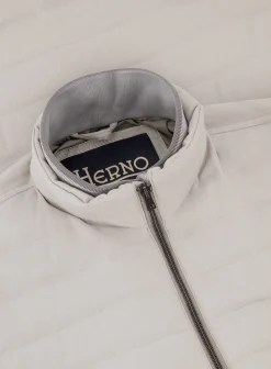 Herno Gewatteerd Jack Van Zijde En Katoen Licht Taupe Best