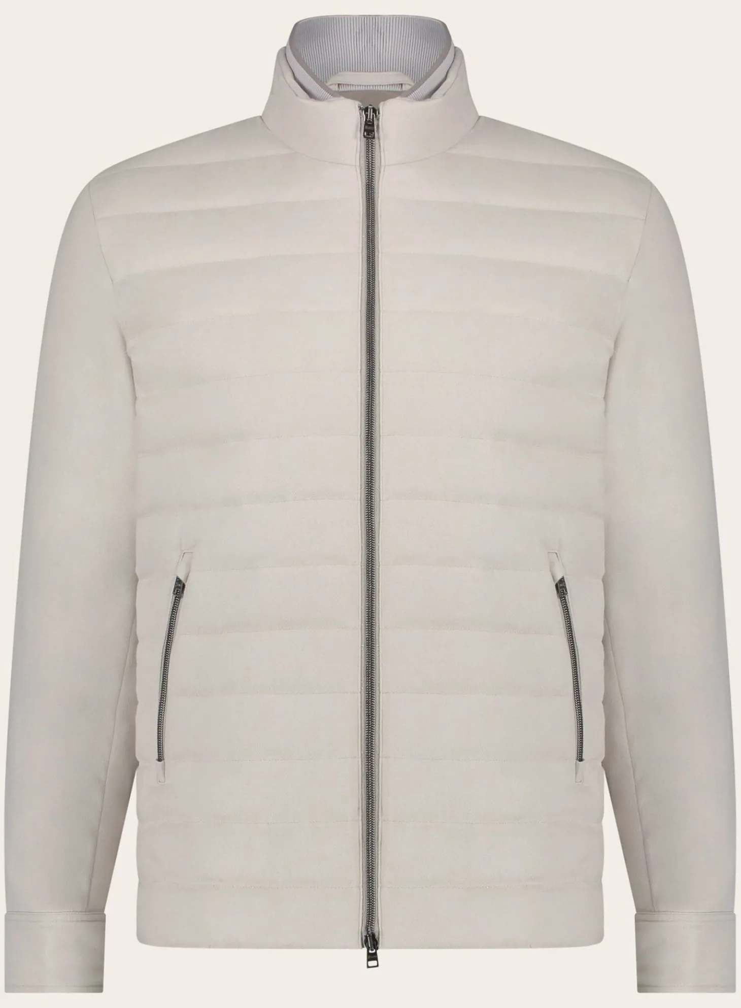 Herno Gewatteerd Jack Van Zijde En Katoen Licht Taupe Best