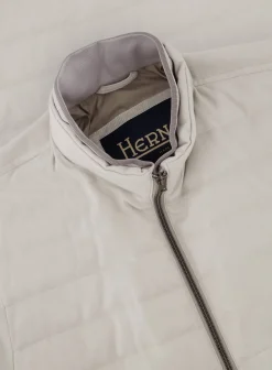 Herno Gewatteerd Jack Van Zijde En Katoen Licht Taupe Best