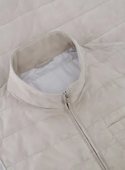 Mandelli Gewatteerde Bodywarmer Van Suede L.Beige Fashion