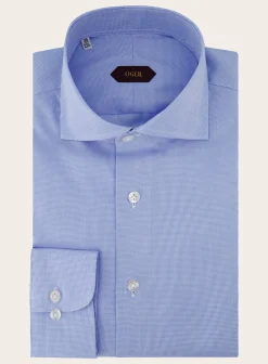 OGÉR Gingham Shirt Van Katoen Blauw Clearance