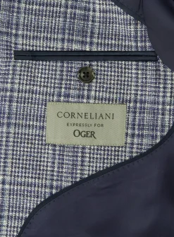 Corneliani Glencheck Jasje Van Satijn En Wol Blauw Store