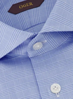OGÉR Glencheck Shirt Van Katoen Blauw Clearance