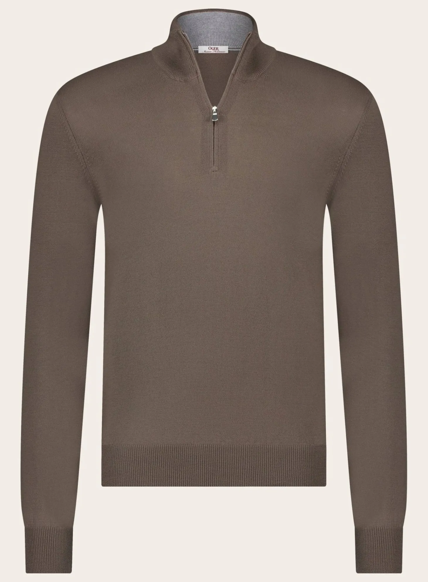 OGÉR Italian Knitwear Half-Zip Trui Van Wol Clearance