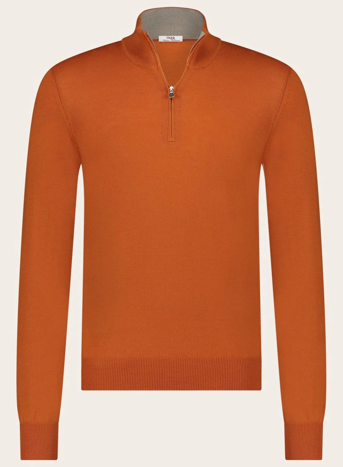 OGÉR Italian Knitwear Half-Zip Trui Van Wol Clearance