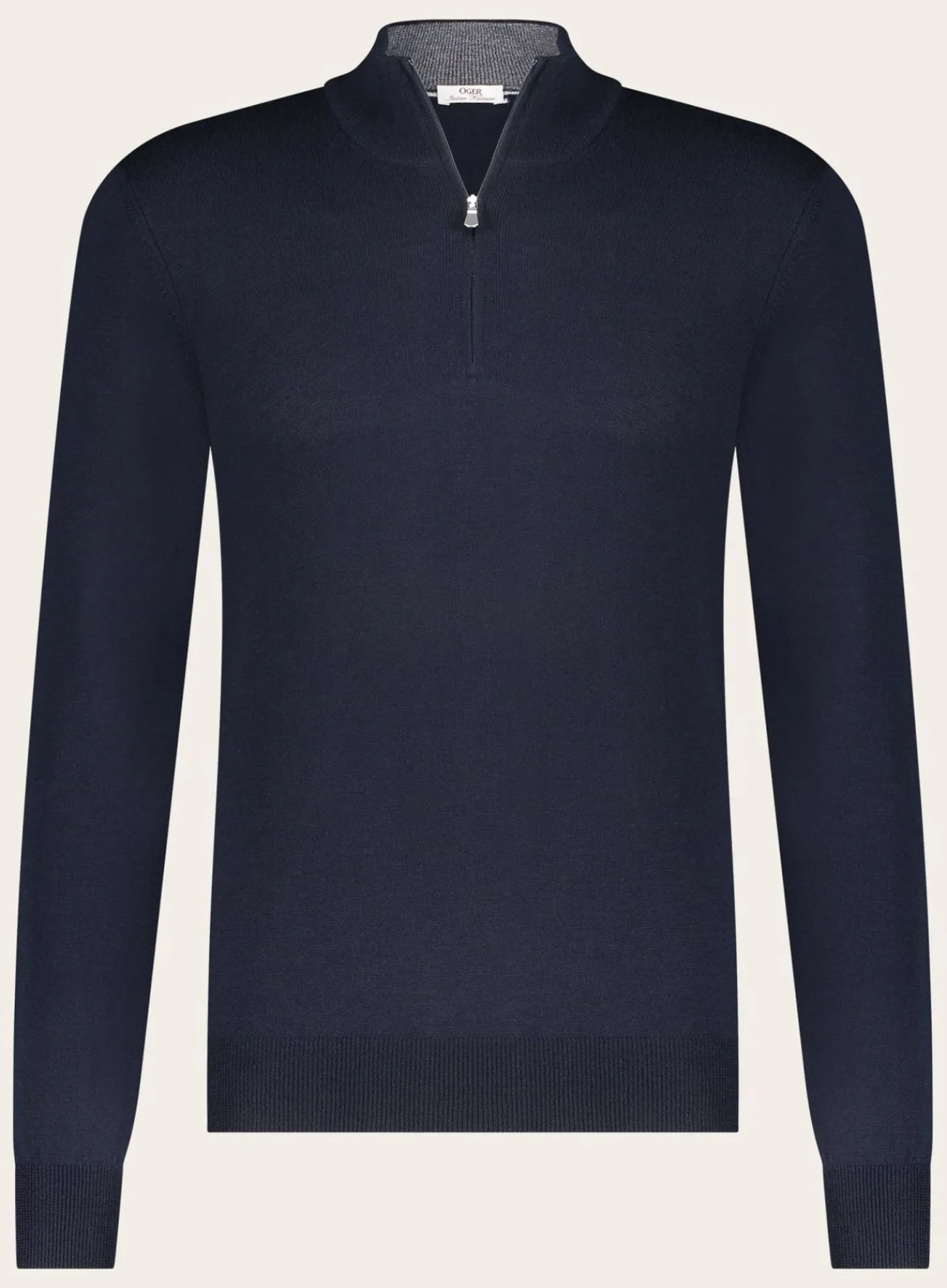 OGÉR Italian Knitwear Half-Zip Trui Van Wol Clearance