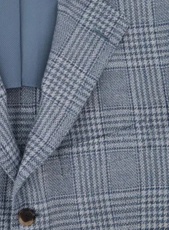 Cesare Attolini Handgemaakt Glencheck Jasje Van Wol L.Blauw Shop