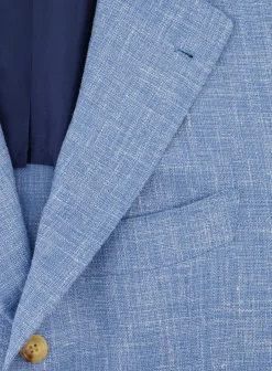 Orazio Luciano Handgemaakt Jasje Van Wol En Linnen L.Blauw Shop