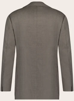 Cesare Attolini Handgemaakt Jasje Van Wol Hopsack Taupe Store