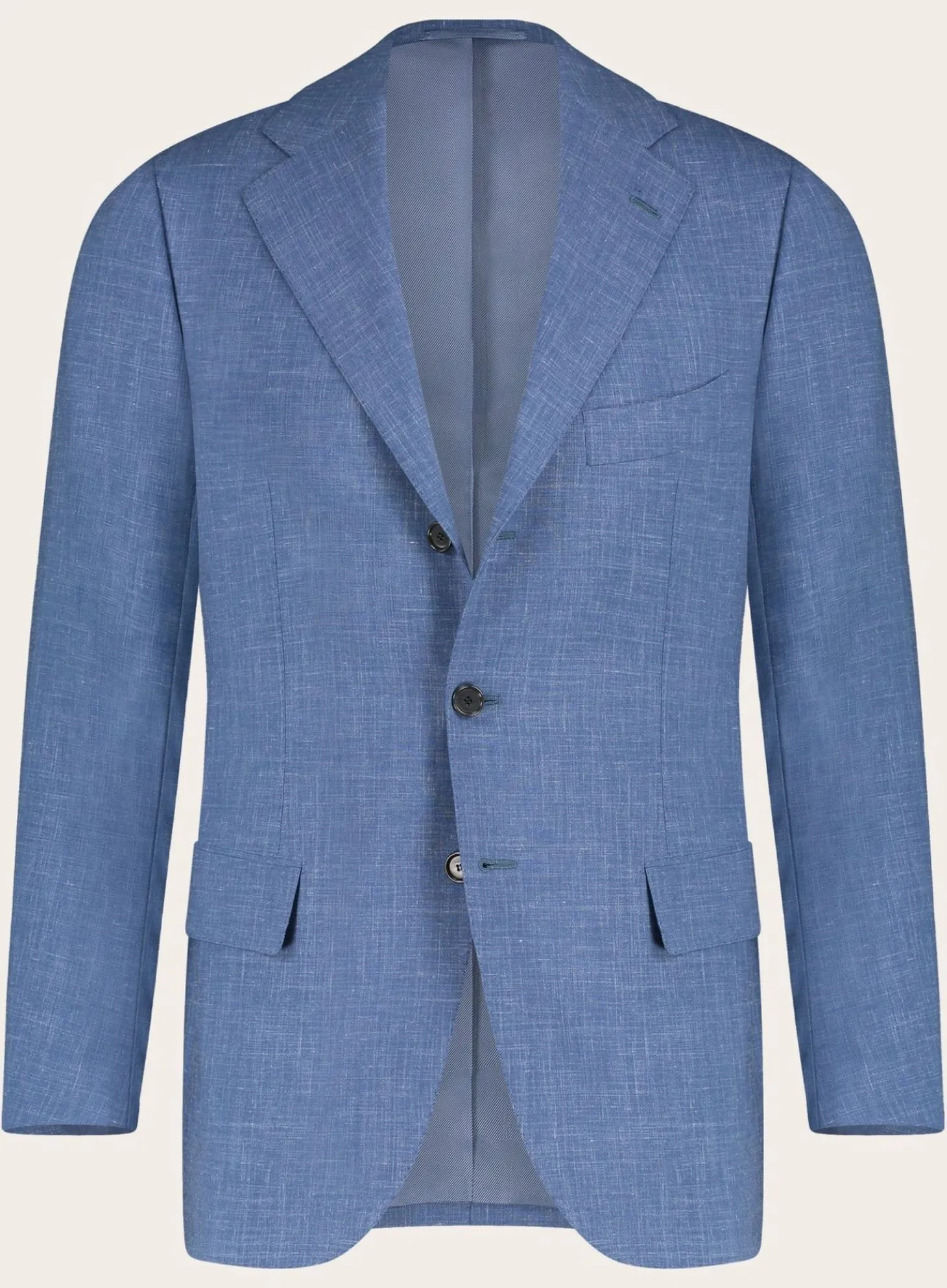 Cesare Attolini Handgemaakt Pak Van Wol En Linnen L.Blauw Flash Sale